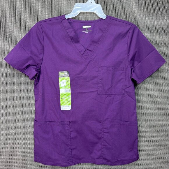 Scrubstar Womens Size Small V-Neck Top Purple Stretch Fabric - Picture 1 of 7